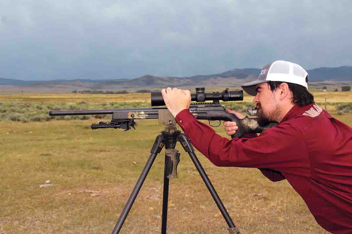 During a recent trip to the Spur Ranch in Wyoming, Patrick put the brand-new Bushnell Match Pro HD through the paces in the field. The quality optic tracked well and made precision shot placement possible. Jeremiah Polacek, Wolfe Publishing’s associate publisher/editor, puts the Bushnell Match Pro HD to work on Wyoming varmints (while also testing the new Primos Trigger Stick Apex).